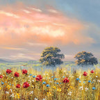 Floral Fields - Original - SOLD by artist Allan Morgan - Wyecliffe Galleries