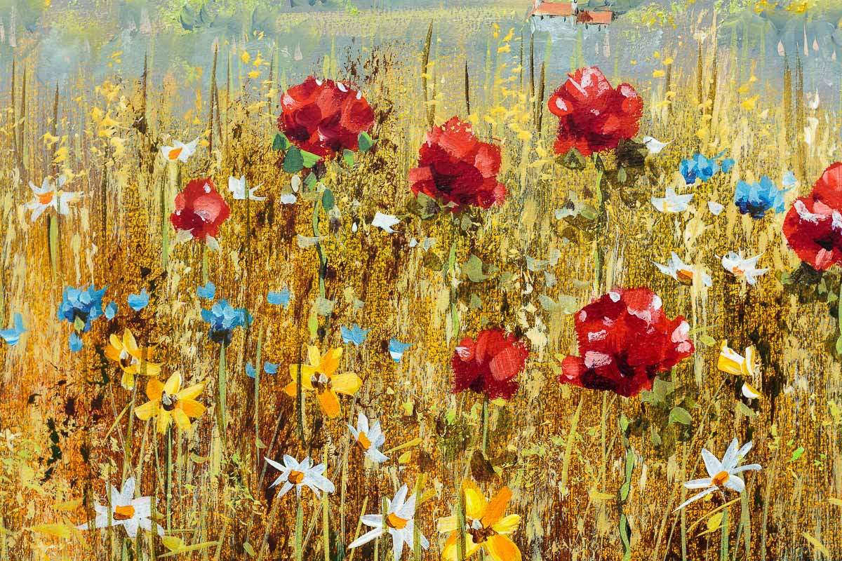 Floral Fields - Original - SOLD by artist Allan Morgan - Wyecliffe Galleries
