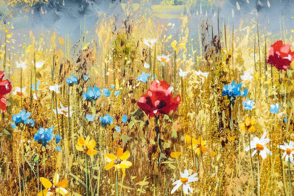 Floral Fields - Original - SOLD by artist Allan Morgan - Wyecliffe Galleries