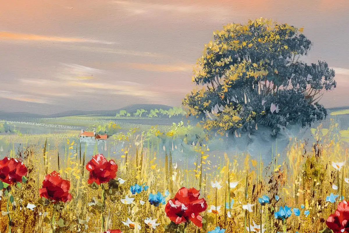 Floral Fields - Original - SOLD by artist Allan Morgan - Wyecliffe Galleries