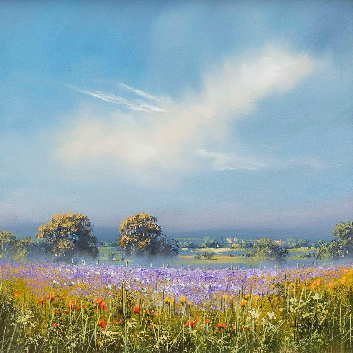 Flowers Are Happiness In Bloom - Original by artist Allan Morgan - Wyecliffe Galleries