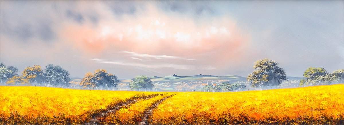 Golden Pathways - Original - SOLD by artist Allan Morgan - Wyecliffe Galleries