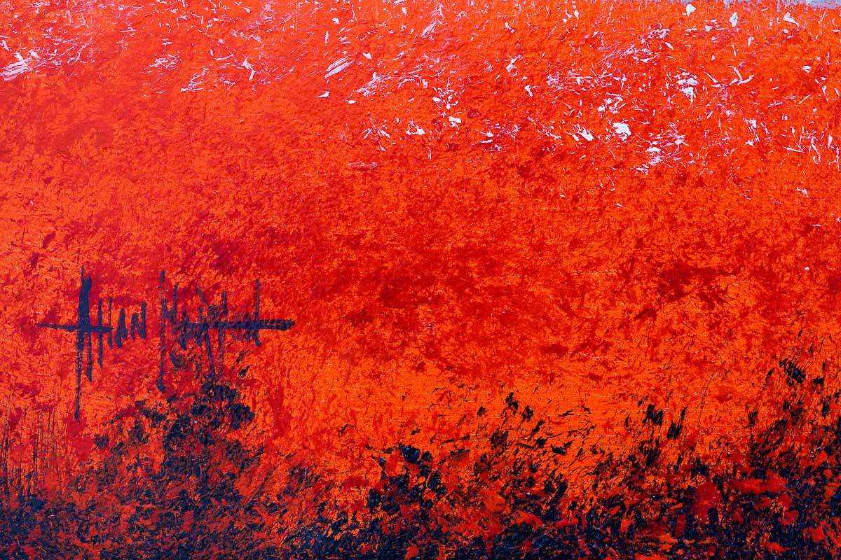 Poppies Bathing In The Glow - Original by artist Allan Morgan - Wyecliffe Galleries