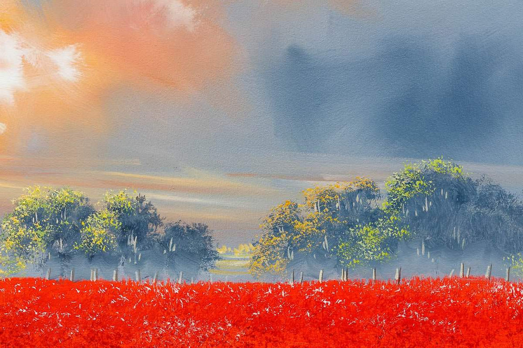 Poppies Bathing In The Glow - Original by artist Allan Morgan - Wyecliffe Galleries