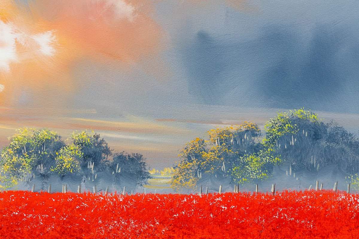 Poppies Bathing In The Glow - Original by artist Allan Morgan - Wyecliffe Galleries