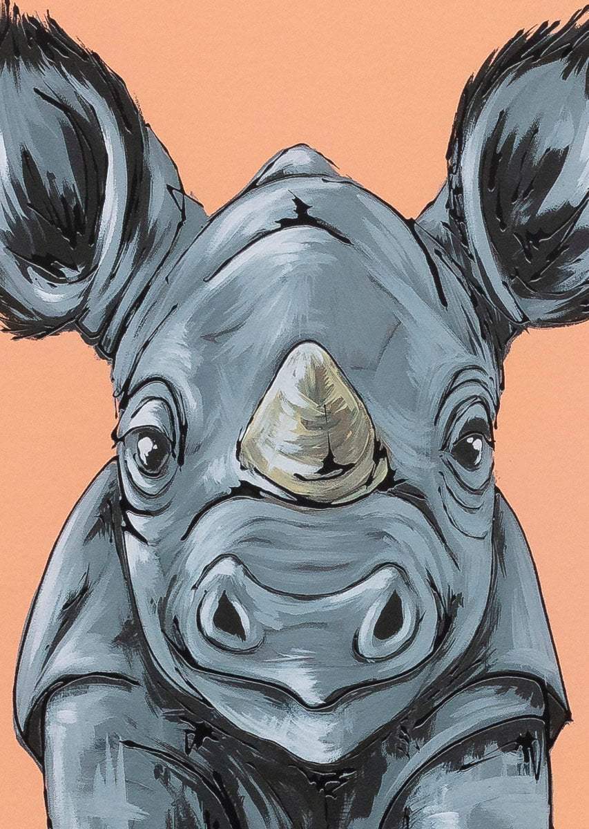 Rhino Rumble - Edition by artist Amy Louise - Wyecliffe Galleries
