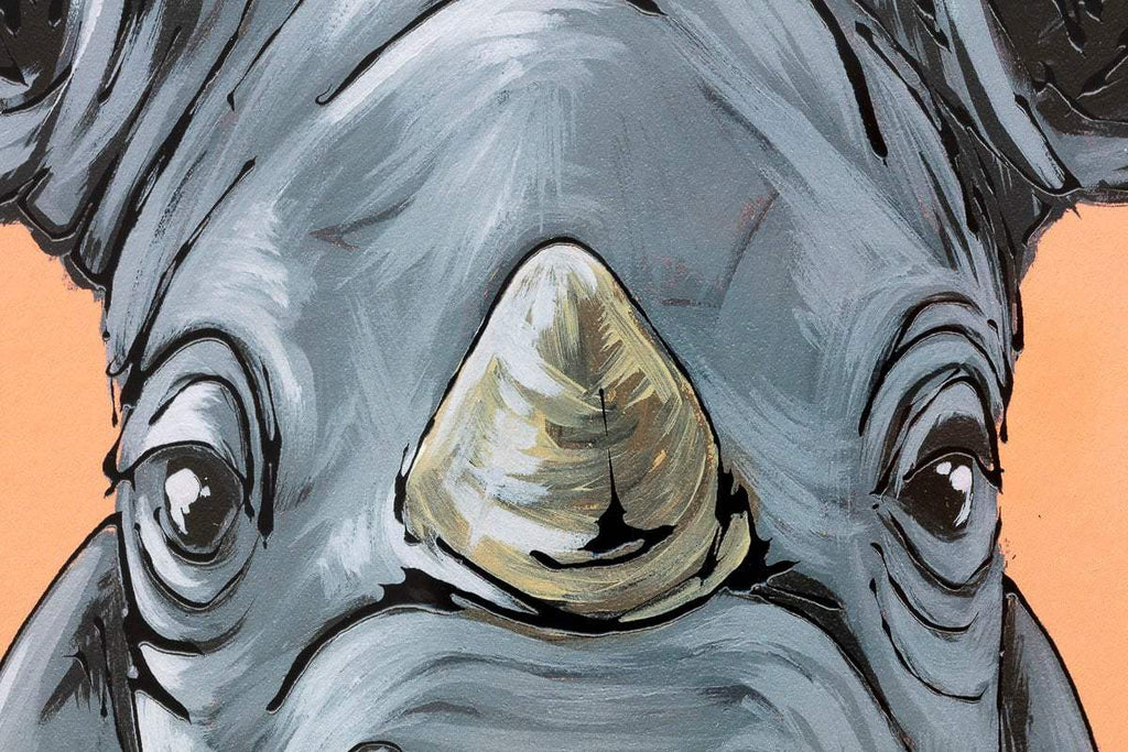 Rhino Rumble - Edition by artist Amy Louise - Wyecliffe Galleries