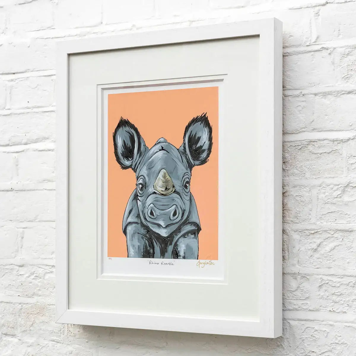 Rhino Rumble - Edition by artist Amy Louise - Wyecliffe Galleries