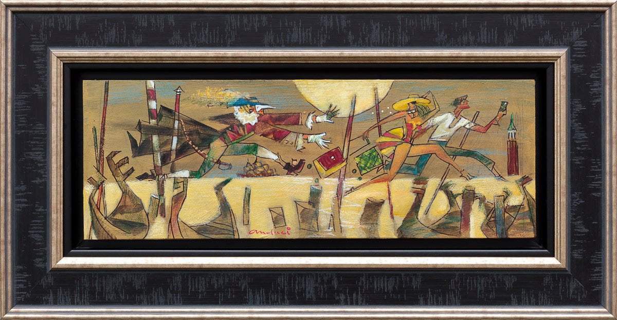 Casanova And Tourists - Original - SOLD by artist Andrei Protsouk - Wyecliffe Galleries