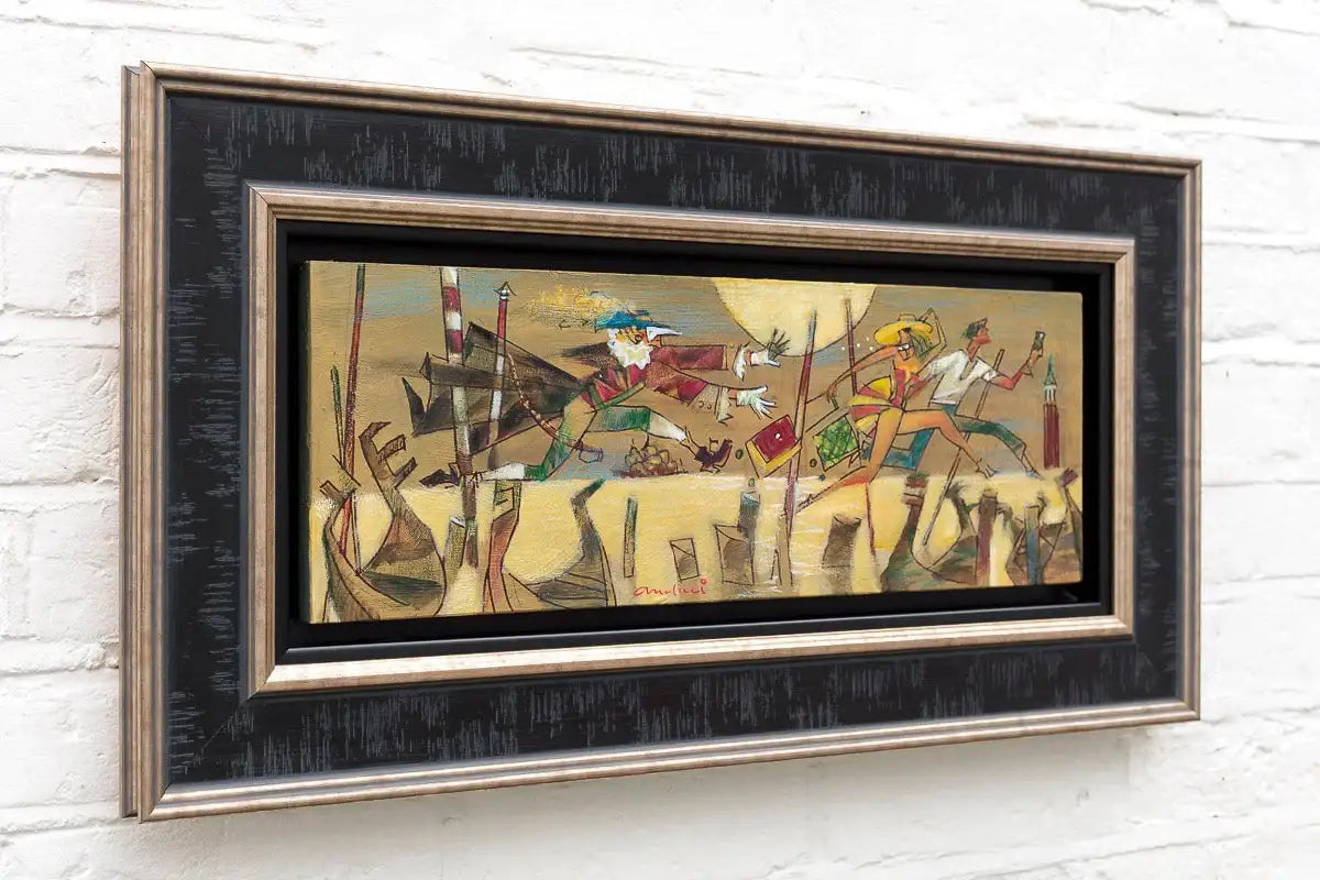 Casanova And Tourists - Original - SOLD by artist Andrei Protsouk - Wyecliffe Galleries