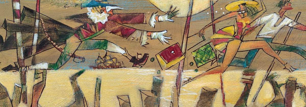 Casanova And Tourists - Original - SOLD by artist Andrei Protsouk - Wyecliffe Galleries