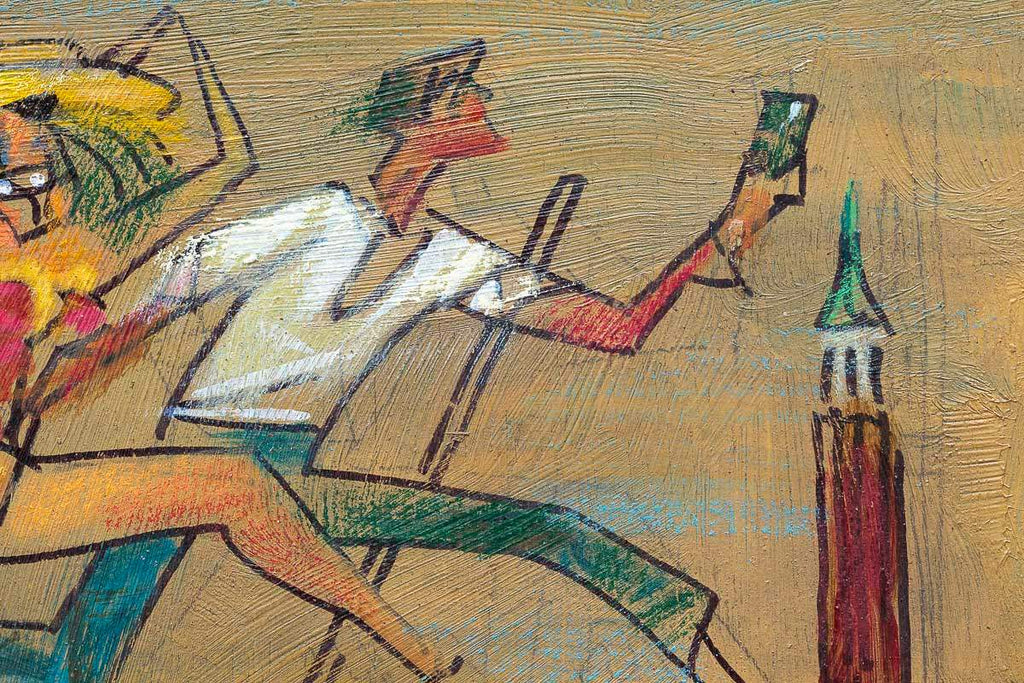 Casanova And Tourists - Original - SOLD by artist Andrei Protsouk - Wyecliffe Galleries