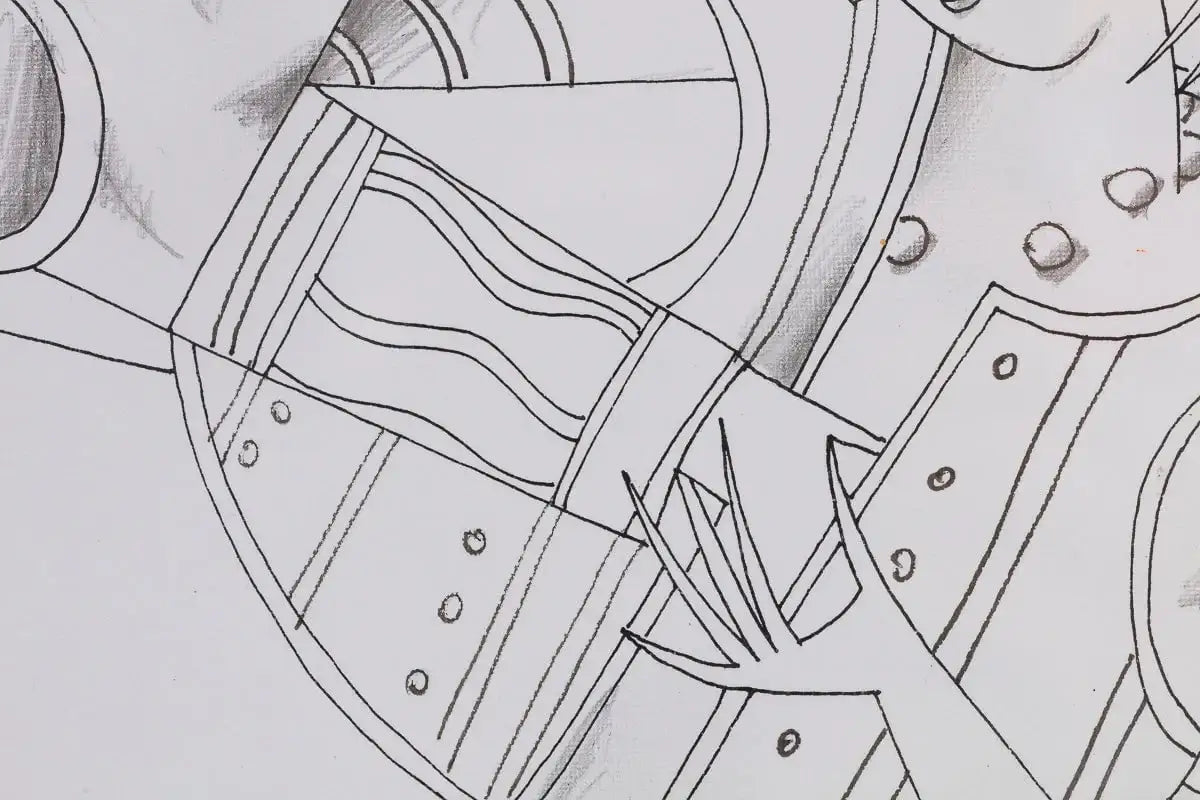 Fancy Dress Party - Original Line Study by artist Andrei Protsouk - Wyecliffe Galleries