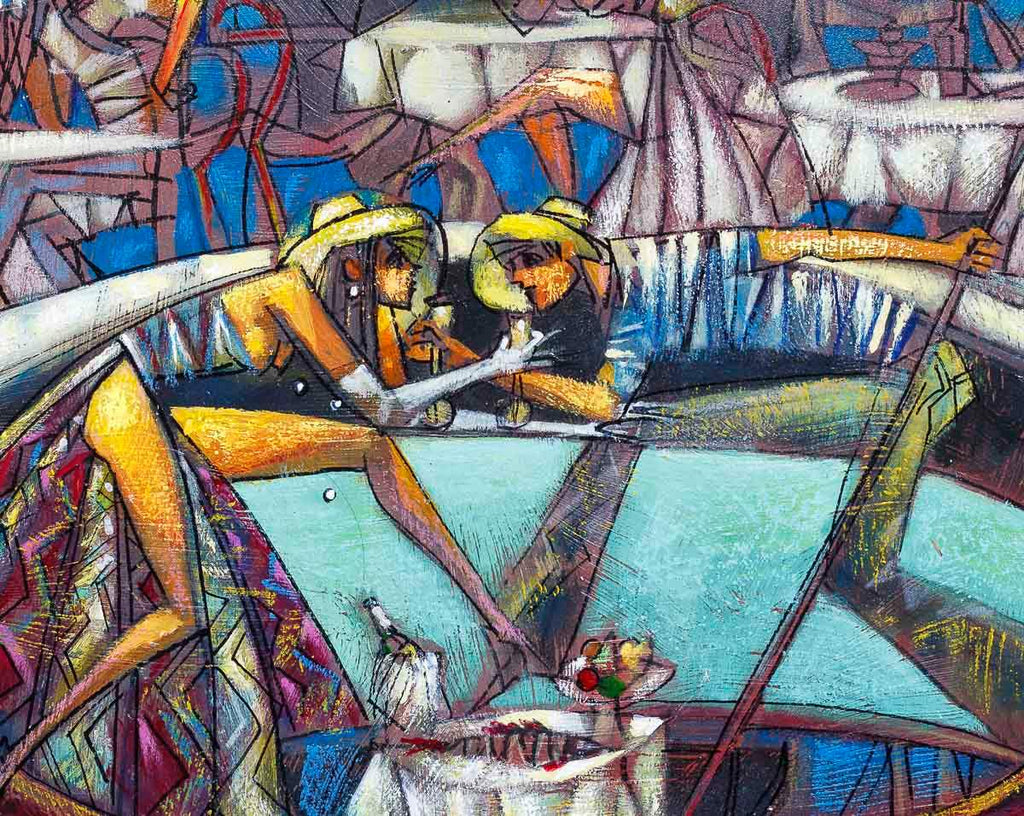 Kissing Under The Bridges - Original - SOLD by artist Andrei Protsouk - Wyecliffe Galleries