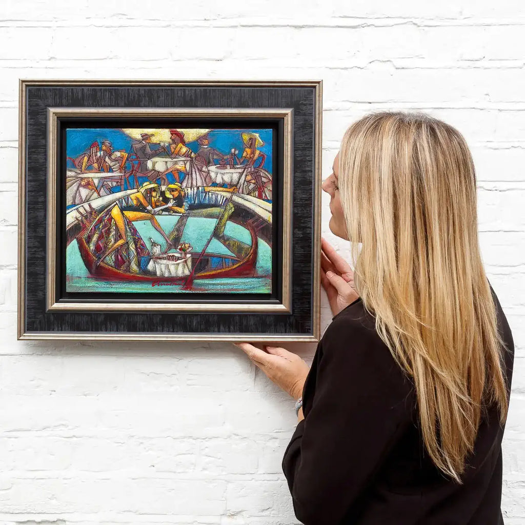 Kissing Under The Bridges - Original - SOLD by artist Andrei Protsouk - Wyecliffe Galleries