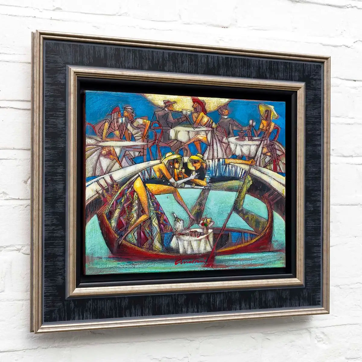 Kissing Under The Bridges - Original - SOLD by artist Andrei Protsouk - Wyecliffe Galleries