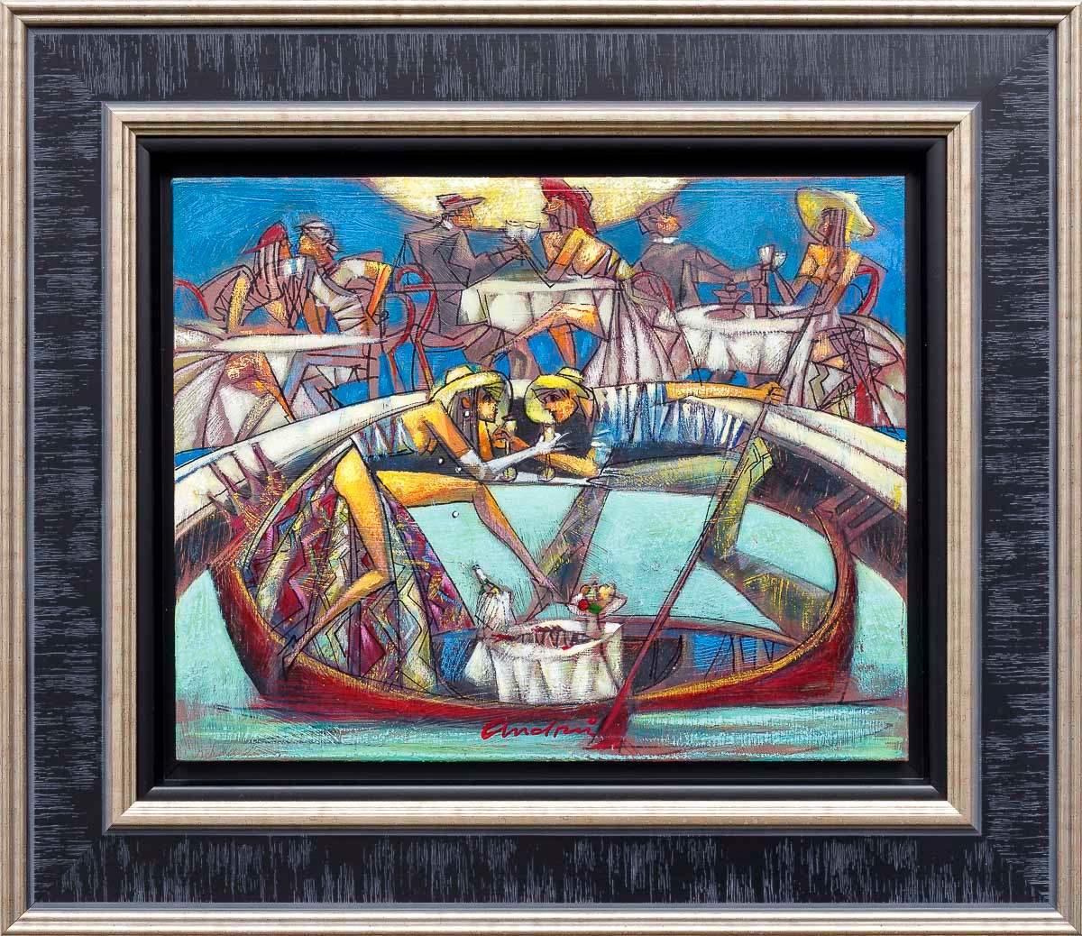 Kissing Under The Bridges - Original - SOLD by artist Andrei Protsouk - Wyecliffe Galleries