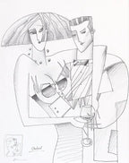 Love Twist - Original Line Study - SOLD by artist Andrei Protsouk - Wyecliffe Galleries