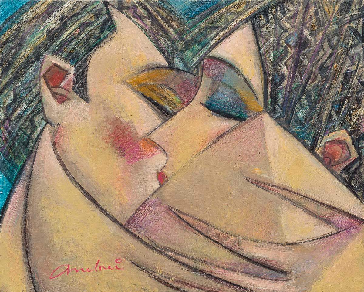 Lovers - Original - SOLD by artist Andrei Protsouk - Wyecliffe Galleries