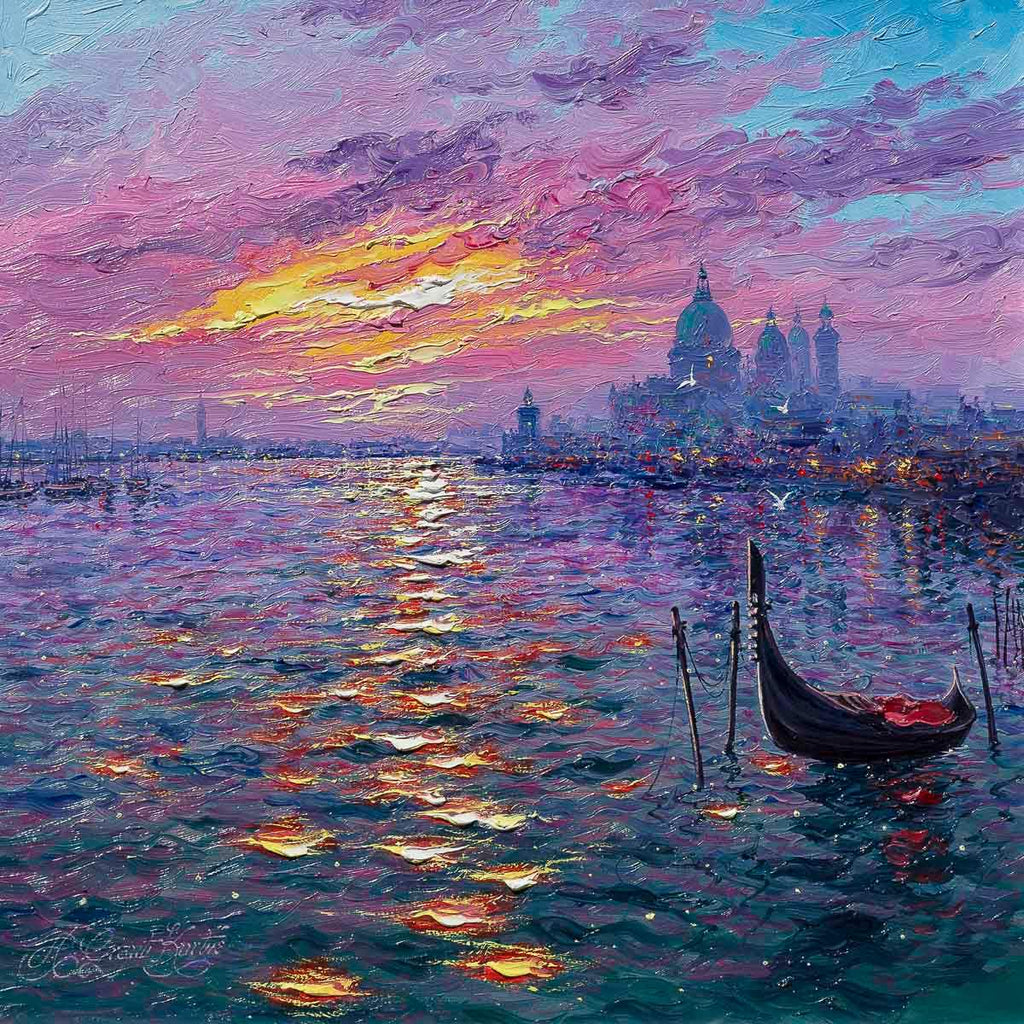 Dancing Reflections In Venetian Waters - Original by artist Andrew Grant Kurtis - Wyecliffe Galleries