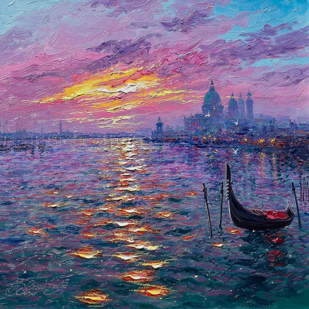 Dancing Reflections In Venetian Waters - Original by artist Andrew Grant Kurtis - Wyecliffe Galleries