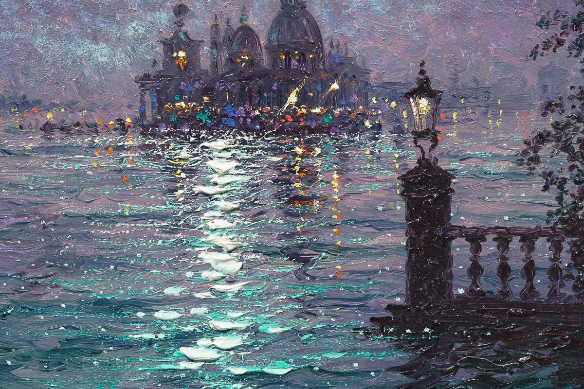Dancing With Light On A Venetian Night - Original - SOLD by artist Andrew Grant Kurtis - Wyecliffe Galleries