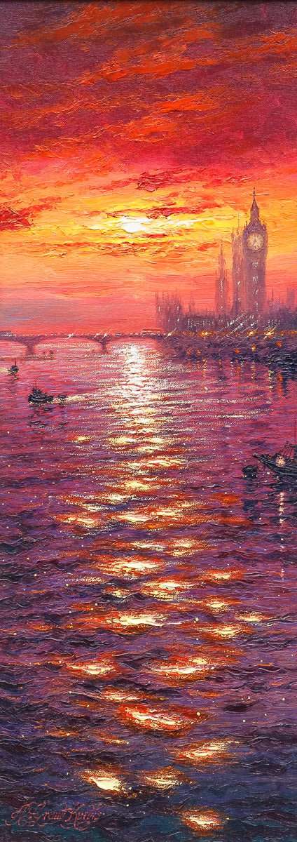 Evening Sparkle Westminster - Original - SOLD by artist Andrew Grant Kurtis - Wyecliffe Galleries