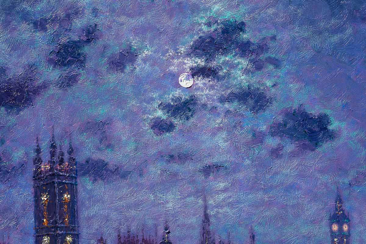 Moonlight Nostalgia - Original - SOLD by artist Andrew Grant Kurtis - Wyecliffe Galleries