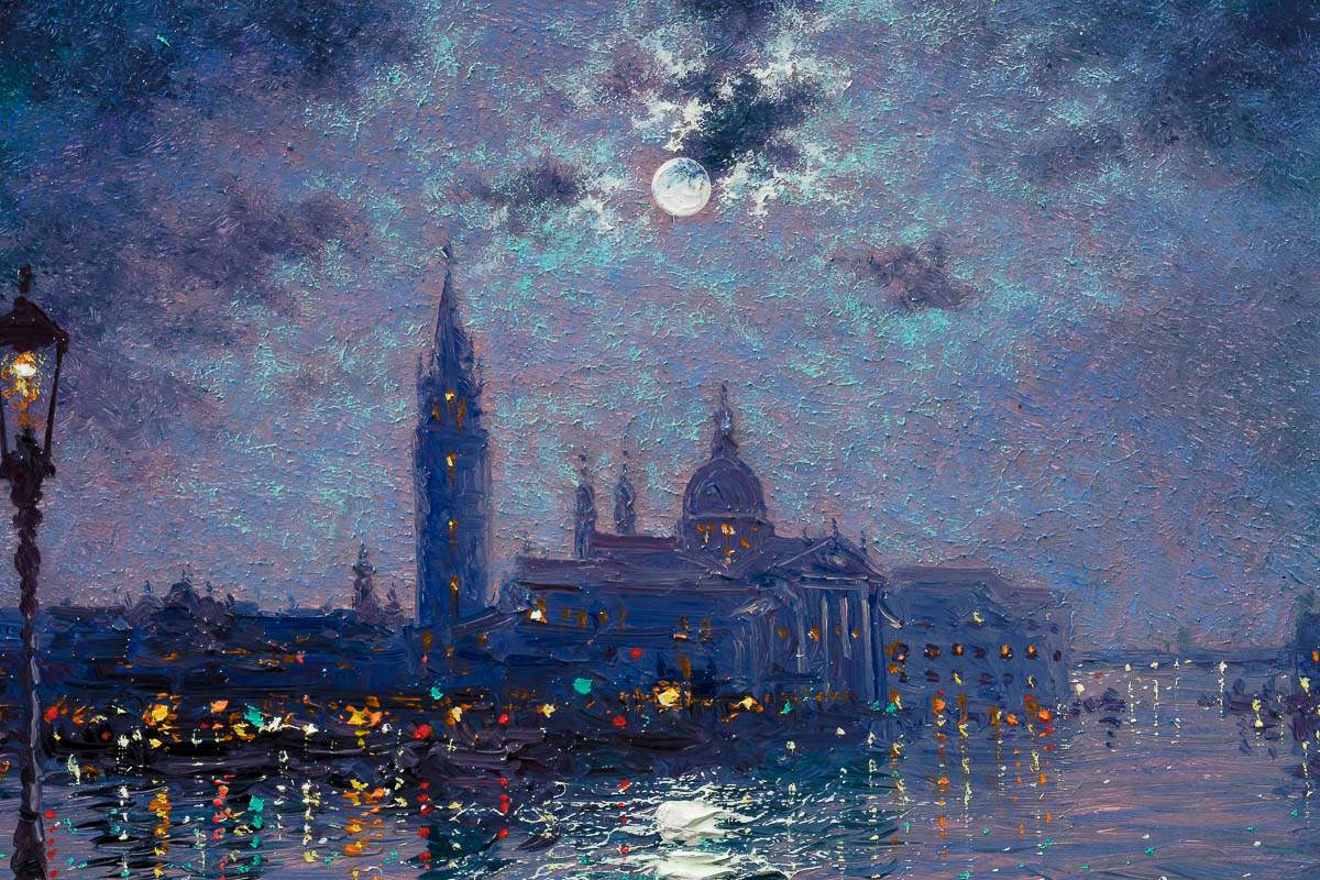 Moonlight Serenade - Original - SOLD by artist Andrew Grant Kurtis - Wyecliffe Galleries