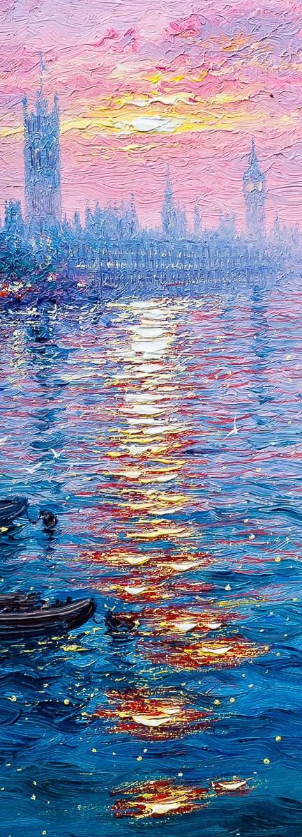 Sundown On The Thames - Original - SOLD by artist Andrew Grant Kurtis - Wyecliffe Galleries