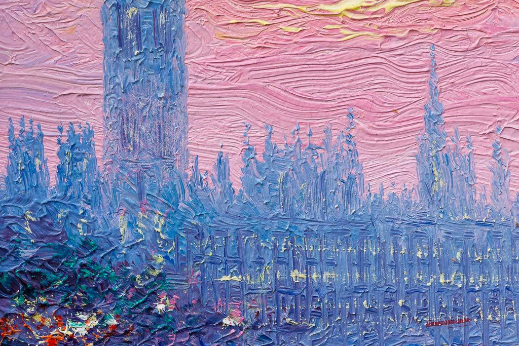 Sundown On The Thames - Original - SOLD by artist Andrew Grant Kurtis - Wyecliffe Galleries