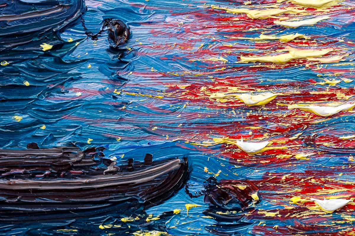 Sundown On The Thames - Original - SOLD by artist Andrew Grant Kurtis - Wyecliffe Galleries