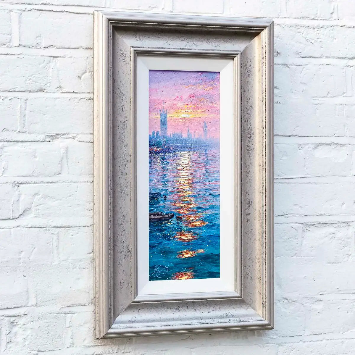 Sundown On The Thames - Original - SOLD by artist Andrew Grant Kurtis - Wyecliffe Galleries