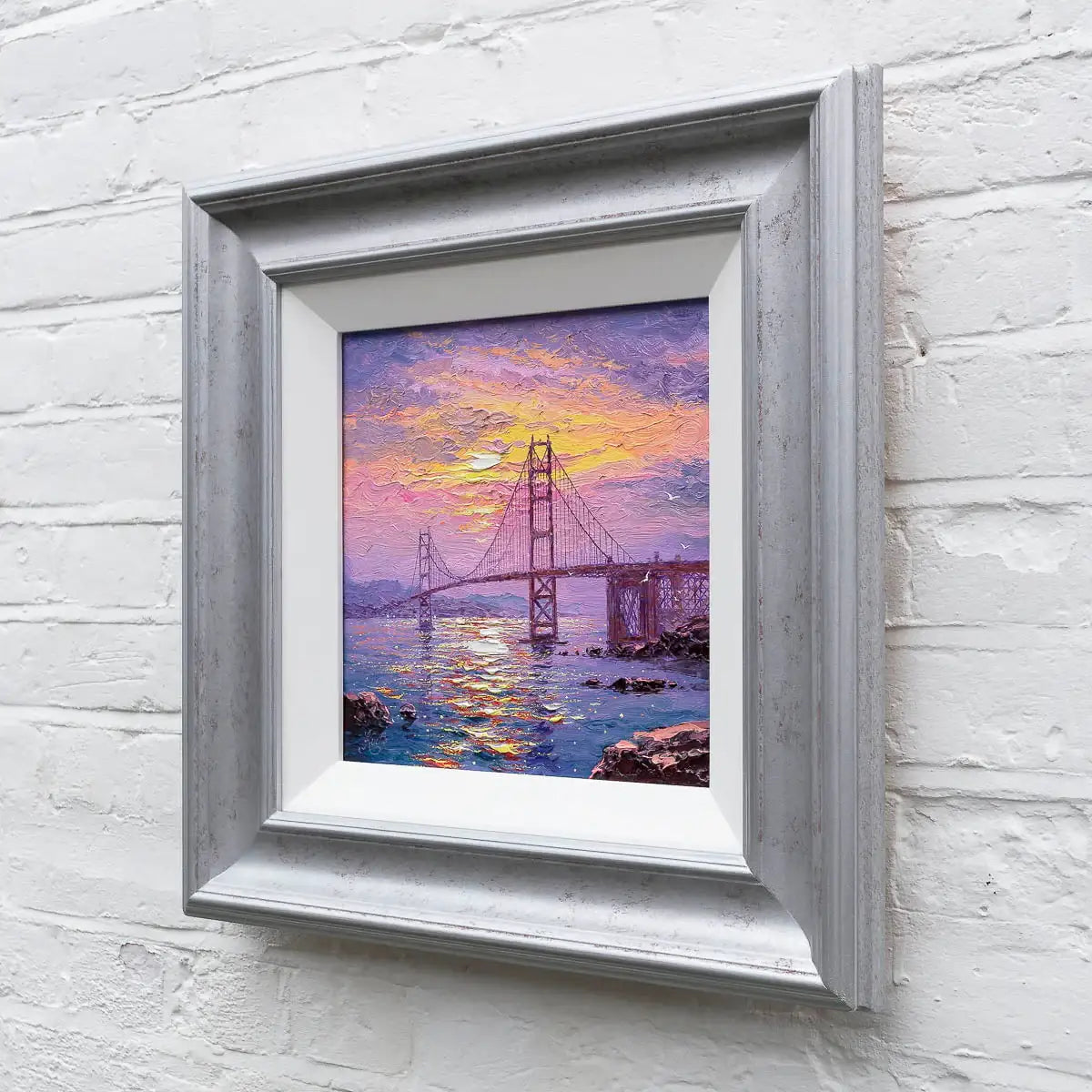 Sunrise Hues And Golden Gate Views - Original by artist Andrew Grant Kurtis - Wyecliffe Galleries