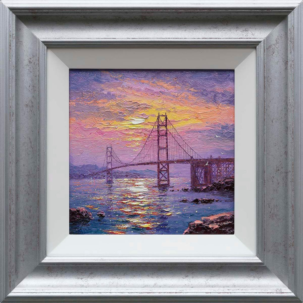 Sunrise Hues And Golden Gate Views - Original by artist Andrew Grant Kurtis - Wyecliffe Galleries