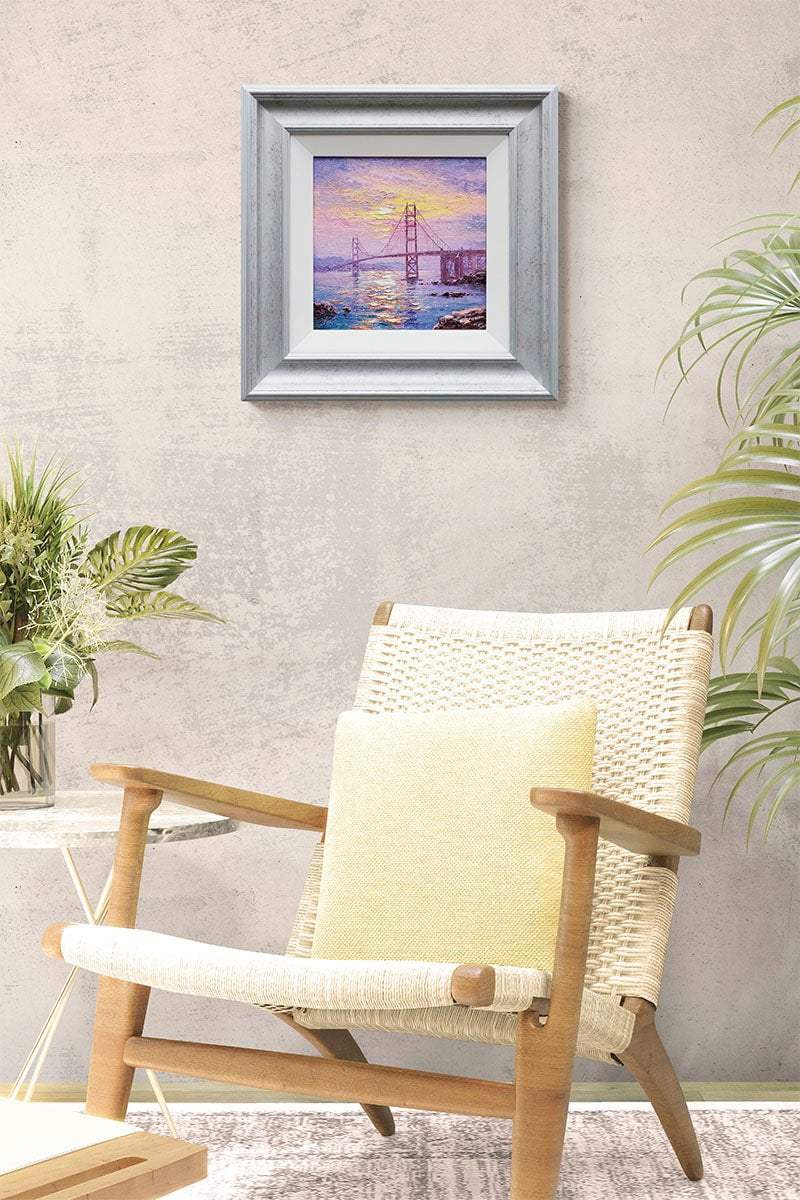 Sunrise Hues And Golden Gate Views - Original by artist Andrew Grant Kurtis - Wyecliffe Galleries