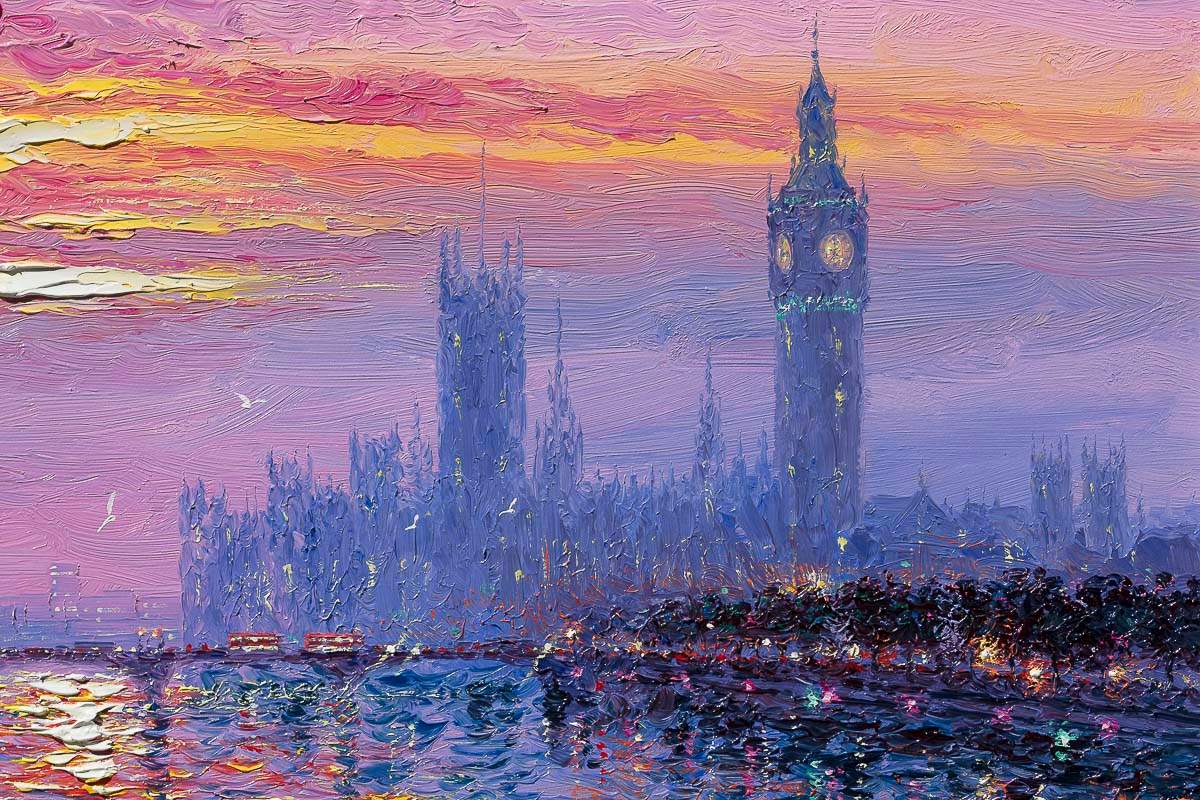 Sunrise Over Westminster - Original by artist Andrew Grant Kurtis - Wyecliffe Galleries