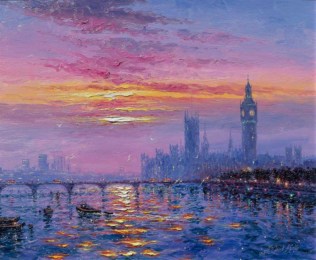 Sunrise Over Westminster - Original by artist Andrew Grant Kurtis - Wyecliffe Galleries