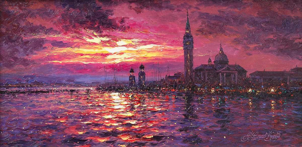 Venetian Sunrise Hues - Original - SOLD by artist Andrew Grant Kurtis - Wyecliffe Galleries
