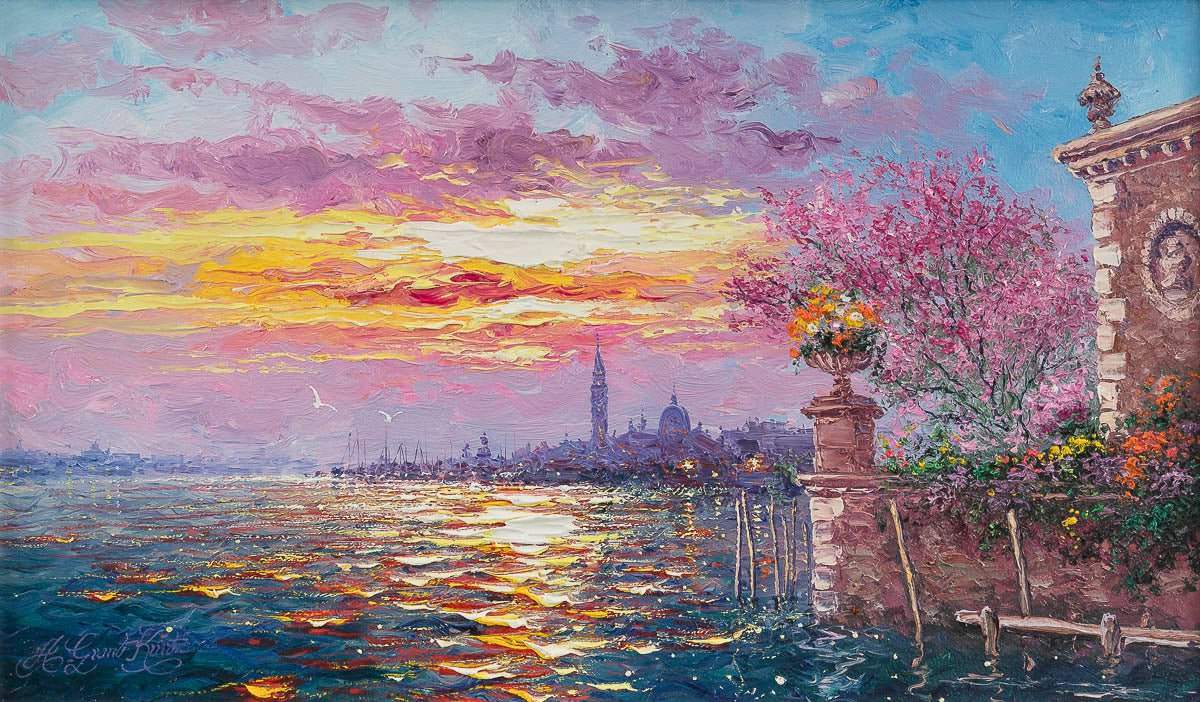 Venice Pink - Original - SOLD by artist Andrew Grant Kurtis - Wyecliffe Galleries