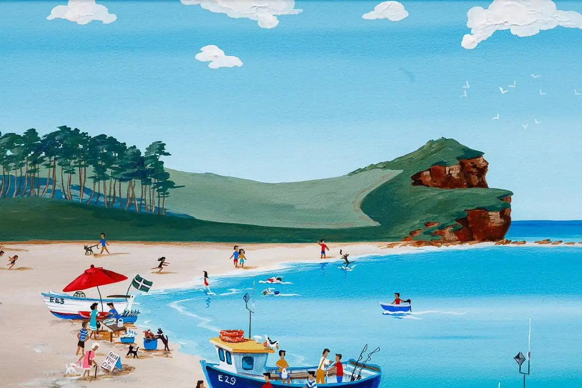 The Mackerel Fishers Budleigh Salterton - Original by artist Anne Blundell - Wyecliffe Galleries