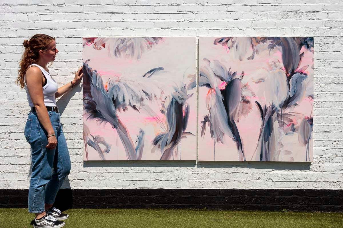 Regina - Diptych - Original by artist Beatriz Elorza - Wyecliffe Galleries