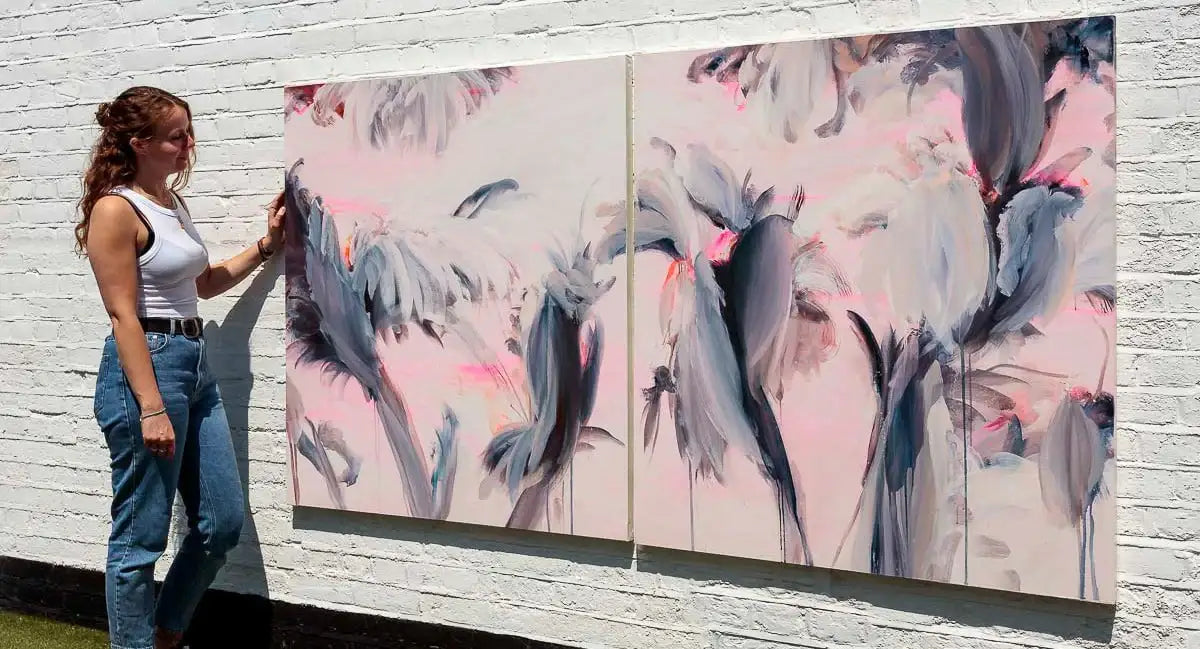 Regina - Diptych - Original by artist Beatriz Elorza - Wyecliffe Galleries