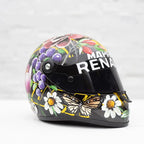 A Race With Nature - Original Hand-Painted F1 Helmet by artist Becky Smith - Wyecliffe Galleries