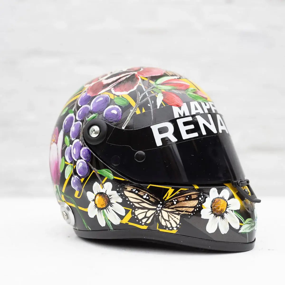A Race With Nature - Original Hand-Painted F1 Helmet by artist Becky Smith - Wyecliffe Galleries