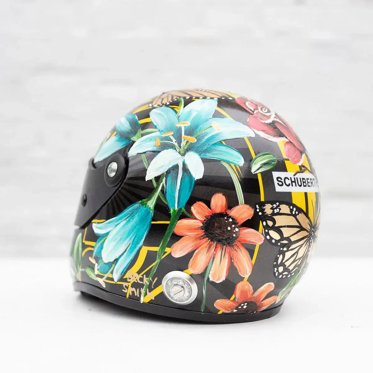 A Race With Nature - Original Hand-Painted F1 Helmet by artist Becky Smith - Wyecliffe Galleries