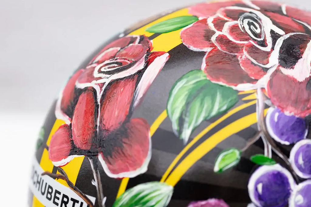 A Race With Nature - Original Hand-Painted F1 Helmet by artist Becky Smith - Wyecliffe Galleries