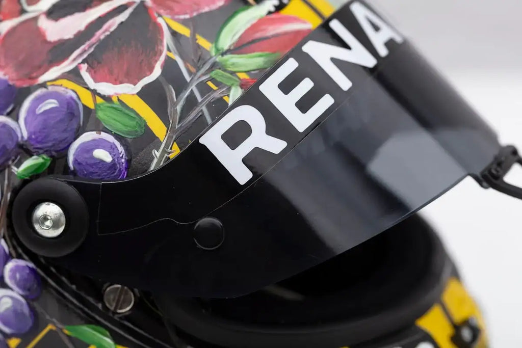 A Race With Nature - Original Hand-Painted F1 Helmet by artist Becky Smith - Wyecliffe Galleries