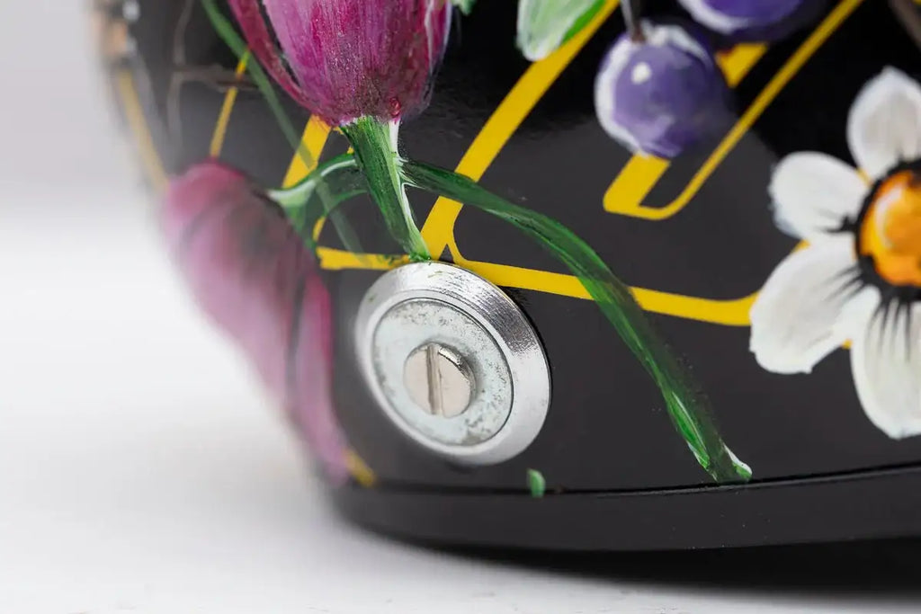 A Race With Nature - Original Hand-Painted F1 Helmet by artist Becky Smith - Wyecliffe Galleries