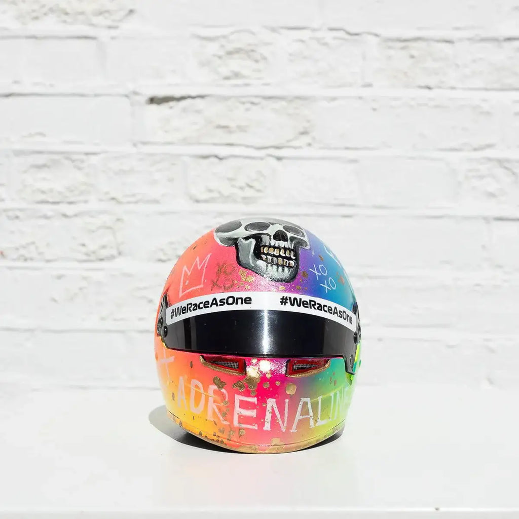 Adrenaline - Original Hand-Painted F1 Helmet - SOLD by artist Becky Smith - Wyecliffe Galleries